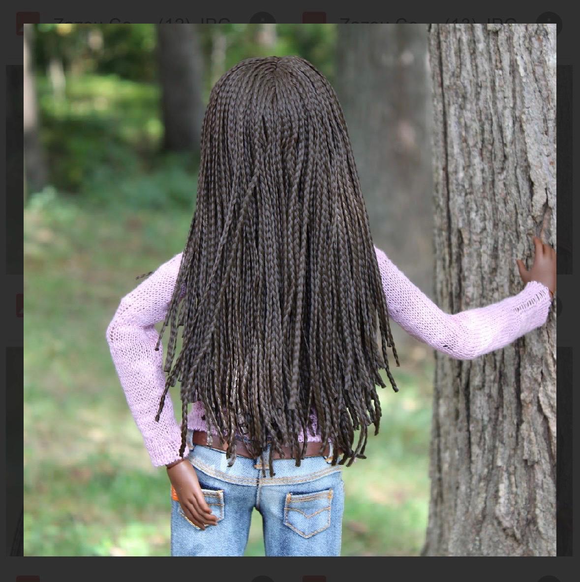 PREORDER Custom doll WIG for Smart Dolls- Heat Safe - Tangle Resistant- 8.5" head size of Bjd, Sd, Dollfie Dream Micro Braids Zazou Dolls