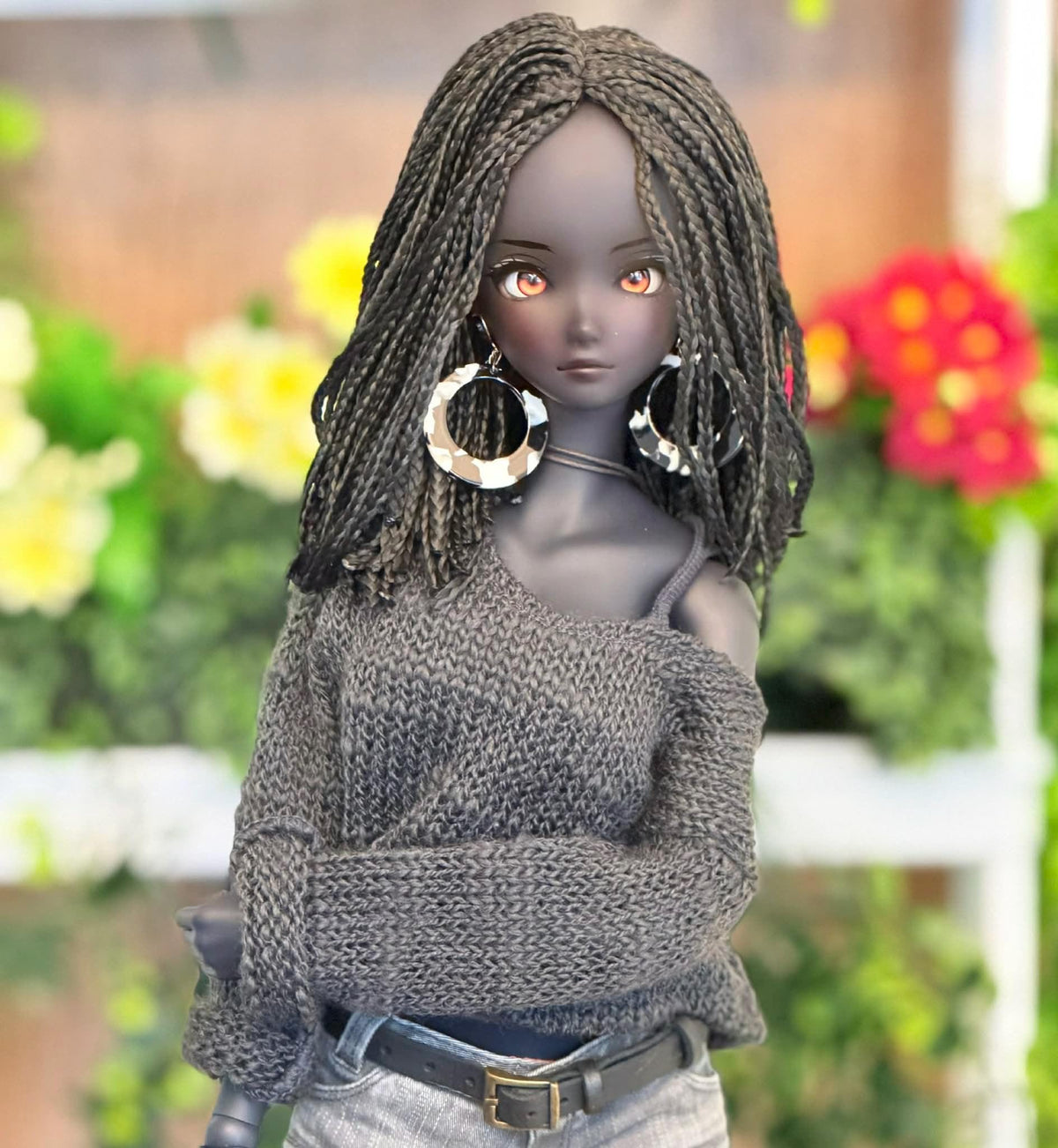 Custom doll WIG for Smart Dolls- Heat Safe - Tangle Resistant- 8.5" head size of Bjd, Sd, Dollfie Dream Micro Braids Zazou Dolls