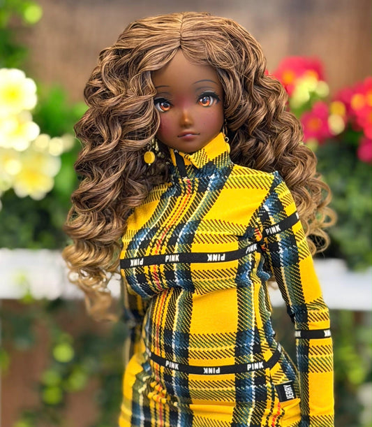 Zazou Dolls Custom doll Wig for Smart Dolls - Tangle Resistant- 8.5" head size of Bjd, SD, Dollfie Dream dolls ombre