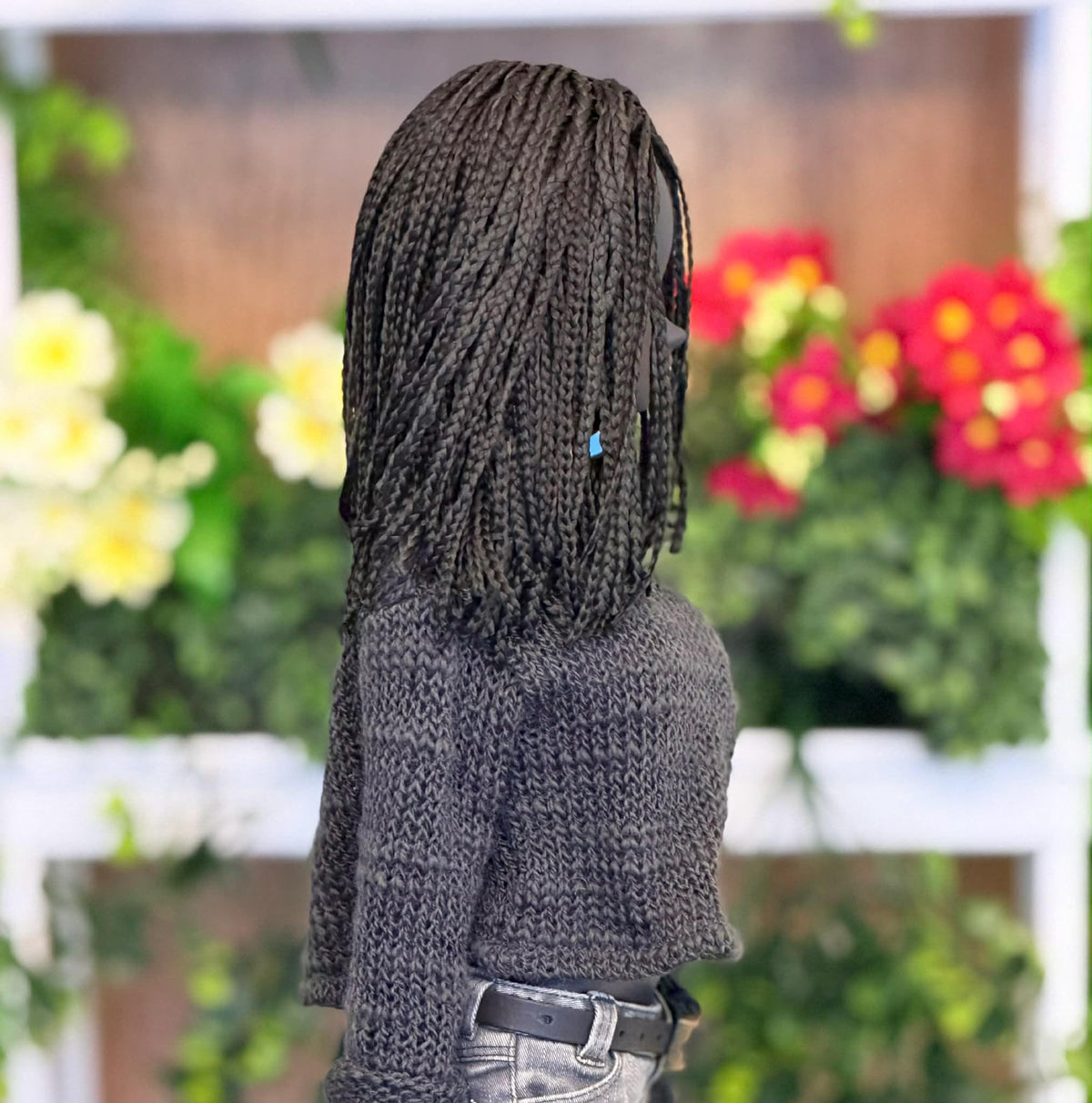 Custom doll WIG for Smart Dolls- Heat Safe - Tangle Resistant- 8.5" head size of Bjd, Sd, Dollfie Dream Micro Braids Zazou Dolls