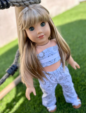 PREORDER Custom doll wig for 18" American Girl Dolls - Vegan Mohair - fits 10-11" head size of  dolls such as OG Blythe BJD Gotz meadowdolls