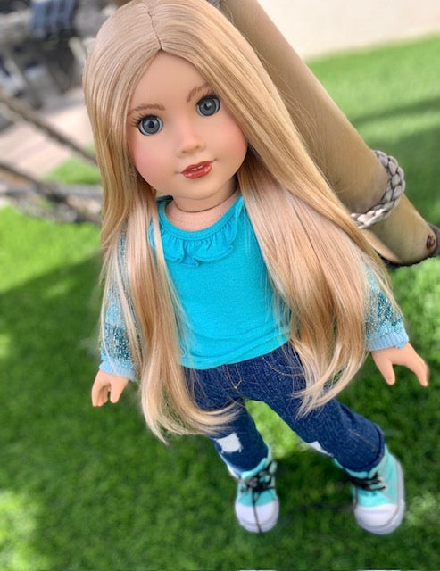 Custom doll wig for 18" American Girl Dolls - Vegan Mohair - fits 10-11" head size of  dolls such as OG Blythe BJD Gotz meadowdolls