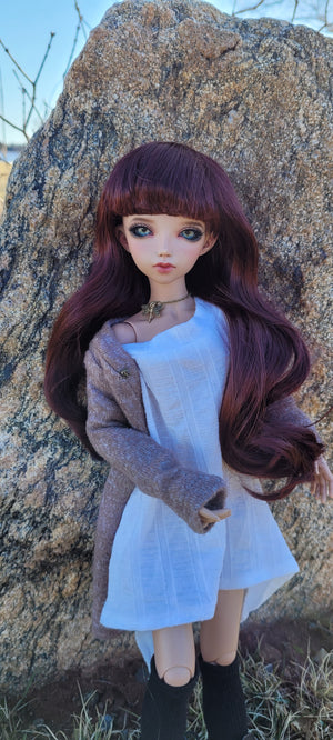 Custom doll Wig for Minifee Dolls- "TAN CAPS" 6-7" head size of Bjd, msd, Boneka ,Fairyland Minifee dolls Vegan Mohair PREORDER