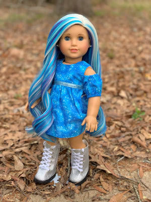 PREORDER: Zazou Dolls Exclusive  WIG  Moon Ocean for 18 Inch dolls such as OG and American Girl