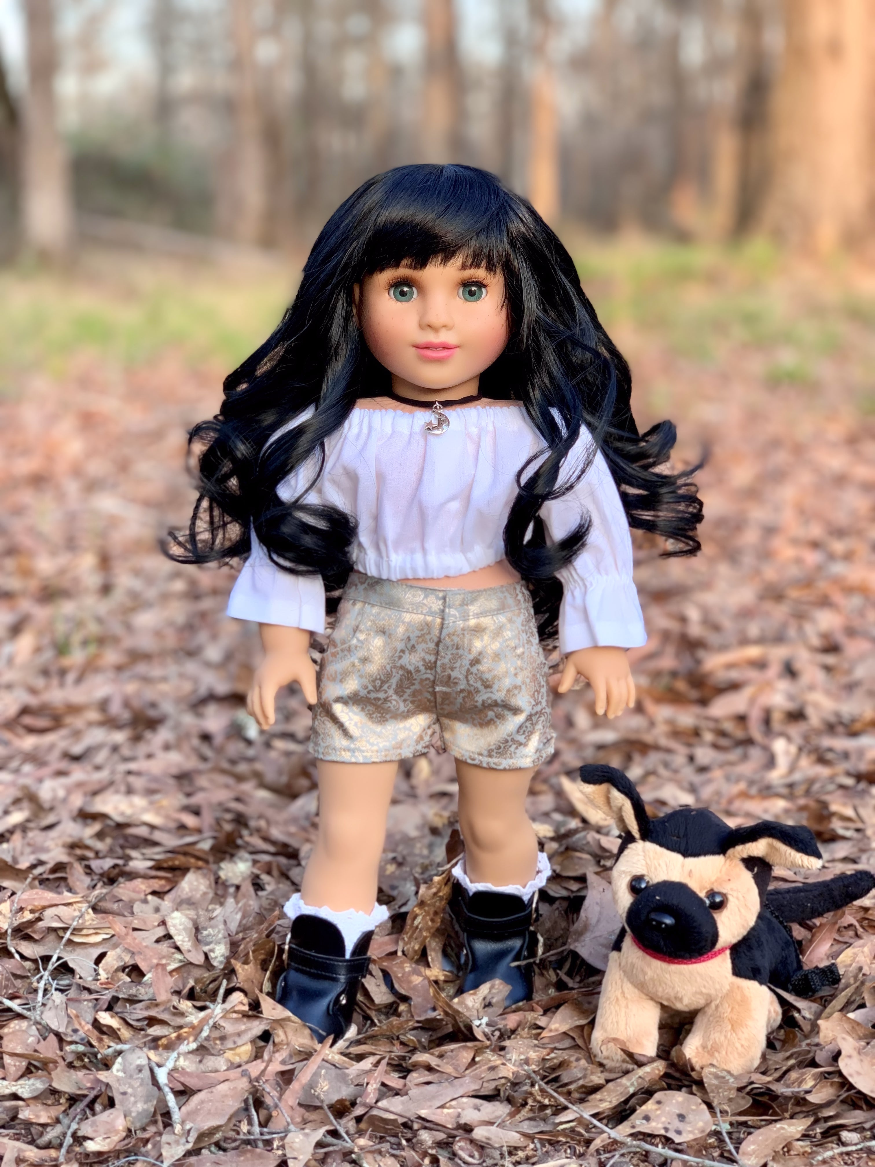 PREORDER: Zazou Dolls Exclusive Breezy WIG Jet Black for 18 Inch dolls such as  OG and American Girl