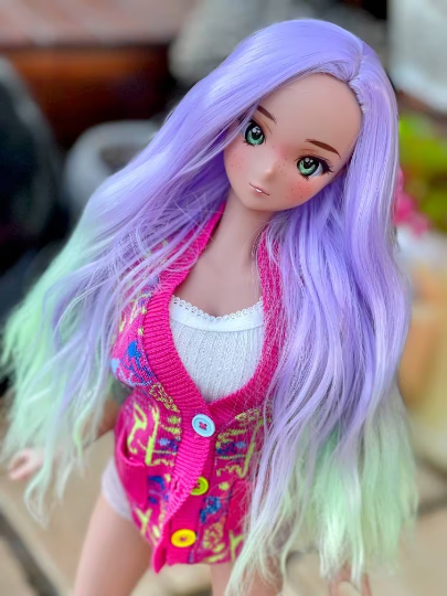 Custom doll Wig for Smart Dolls- "TAN CAPS" 8.5" head size of Bjd, SD, Dollfie Dream dolls Unicorn  ZaZou Dolls