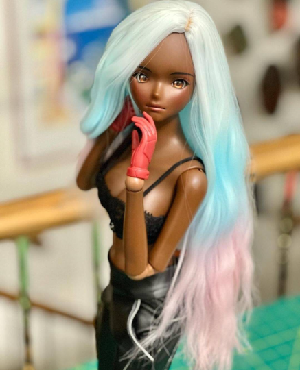 Custom doll Wig for Smart Dolls- "TAN CAPS" 8.5" head size of Bjd, SD, Dollfie Dream dolls Unicorn  ZaZou Dolls