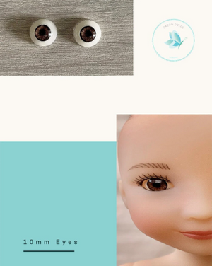 Natural Ruby Red Siblies Eyes , realistic doll eyes, doll eyes replacement, 10mm Fit RRFF, BJD, reborn, Iplehouse Free Tutorial/ no cutting