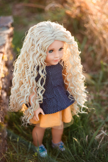 Zazou Dolls Exclusive  WIG Vanilla Drizzle for 18 Inch dolls such as  American Girl