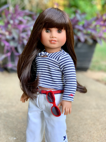 Zazou Dolls Exclusive Mocha Latte WIG for 18 Inch dolls such as Our Generation, Gotz, Journey Girls and American Girl Samantha replacement