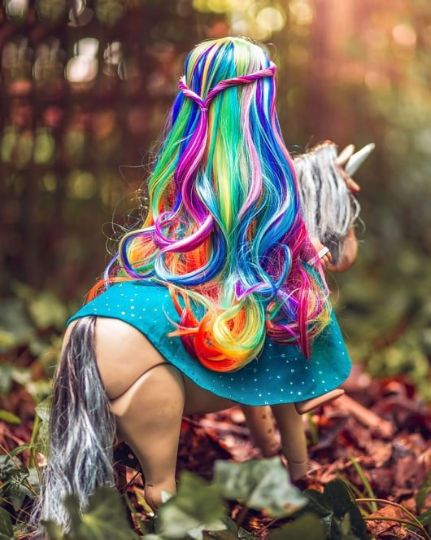 PREORDER: Zazou Dolls Exclusive  WIG LOVE Rainbow for 18 Inch dolls such as American Girl