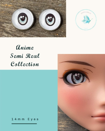 Anime Glass Smart Doll Eyes , fantasy doll eyes, doll eyes replacement, 14mm Fit BJD, SD Semi real Doll and similar with slight Follow me