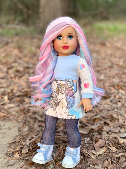 PREORDER: Zazou Dolls Exclusive WIG Pinkalicious for 18 Inch dolls such as OG and American Girl