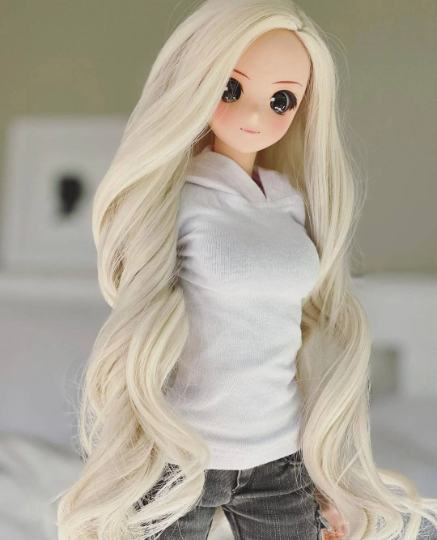 Custom doll Wig for Smart Dolls- Heat Safe - Tangle Resistant- 8.5" head size of Bjd, SD, Dollfie Dream dolls  Blonde Curls