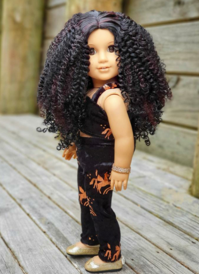 PREORDER: Zazou Dolls Exclusive WIG Black Cherry for 18 Inch dolls such as Journey & American Girl