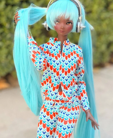 Custom doll Wig for Smart Dolls- "TAN CAPS" 8.5" head size of Bjd, SD, Dollfie Dream dolls teal Hatsune miku limited ZaZou Dolls