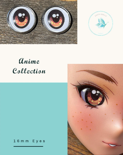 Anime Glass Smart Doll Eyes  doll eye replacement, 16 mm Fit BJD, Smart Dolls, Volks Dollfie Dream, MDD and similar Slight Follow me feature