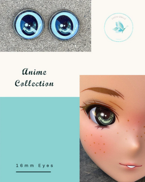 Anime Glass Smart Doll Eyes doll eye replacement, 16 mm Fit BJD, Smart Dolls, Volks Dollfie Dream, MDD  Slight Follow me feature  ZaZou Dolls