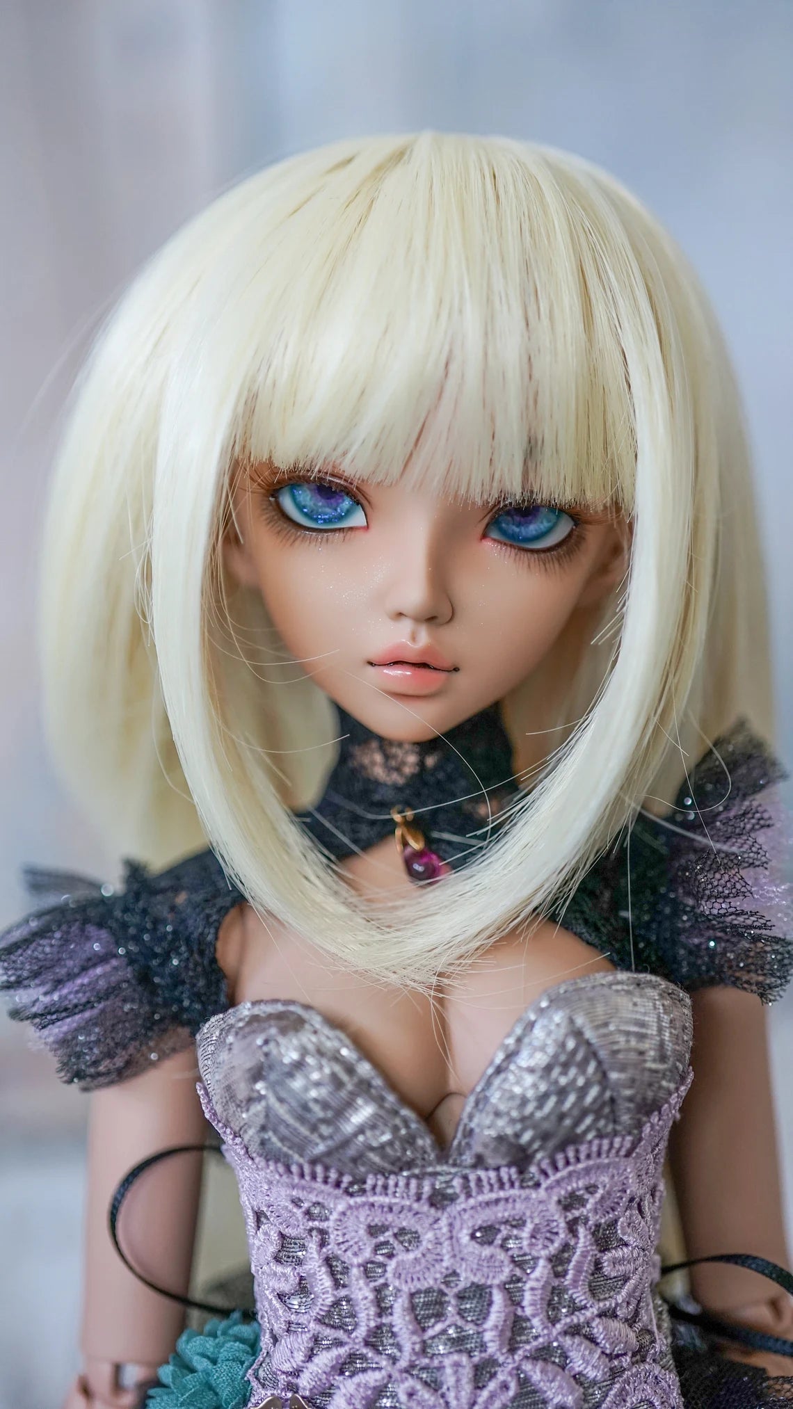 Custom doll Wig for Minifee 1/4 BJD Dolls- "TAN CAPS" 6-7" head size of Bjd, msd, Boneka ,Fairyland Minifee dolls Blonde bangs