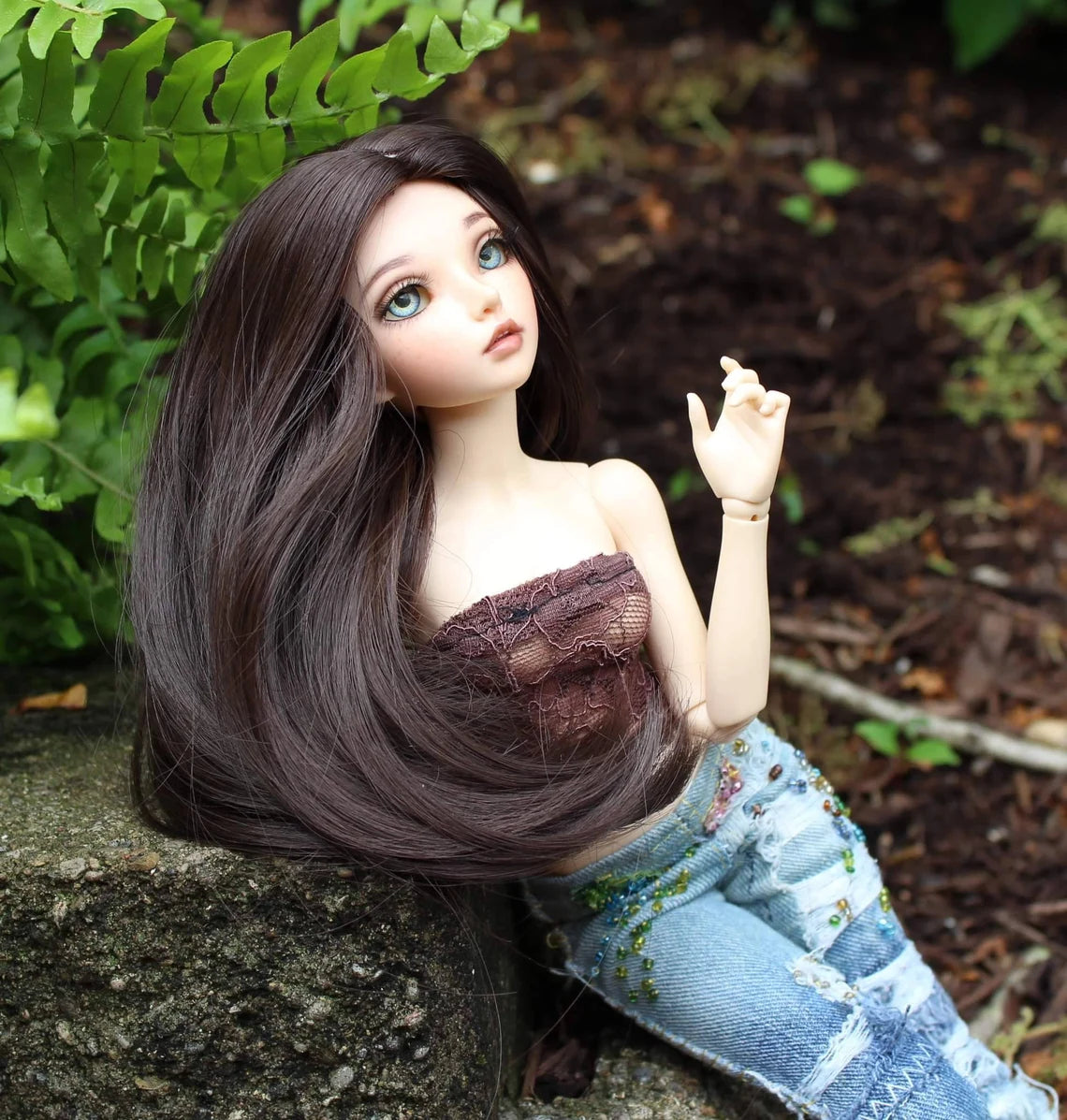 Custom doll Wig for Minifee 1/4 BJD Dolls- "TAN CAPS" 6-7" head size of Bjd, msd, Boneka ,Fairyland Minifee dolls brown natural