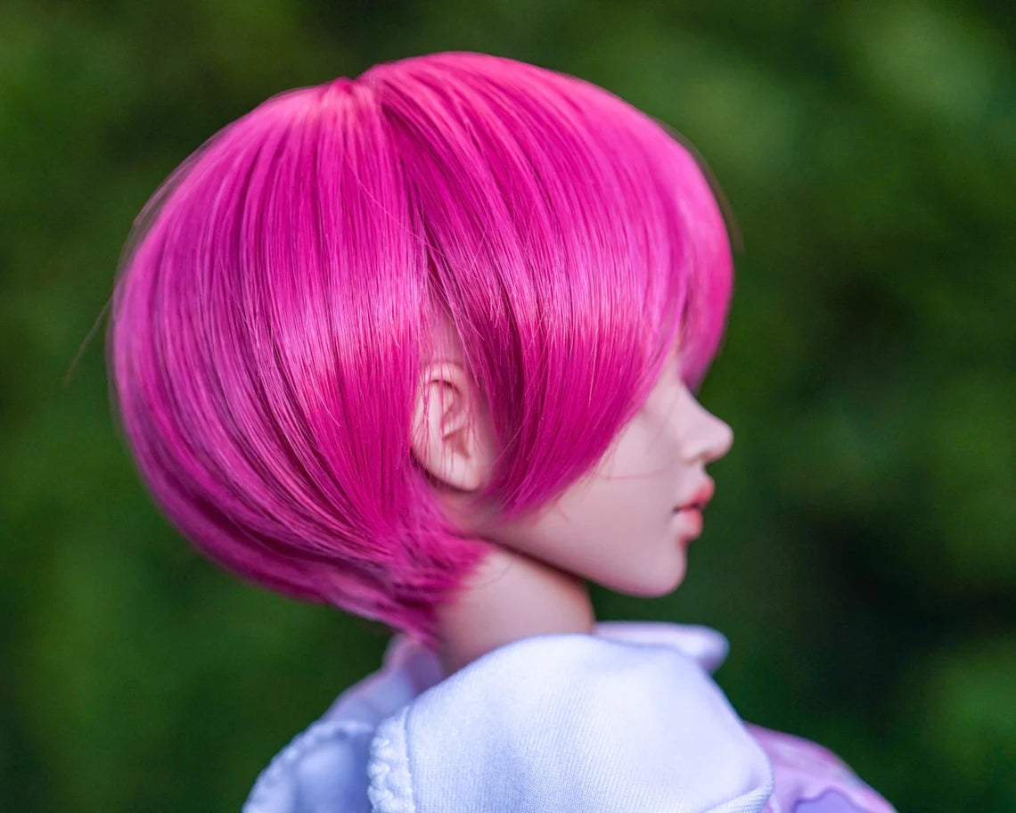 Custom doll Wig for Minifee 1/4 BJD Dolls- "TAN CAPS" 6-7" head size of Bjd, msd, Boneka ,Fairyland Minifee dolls Pink Pixie