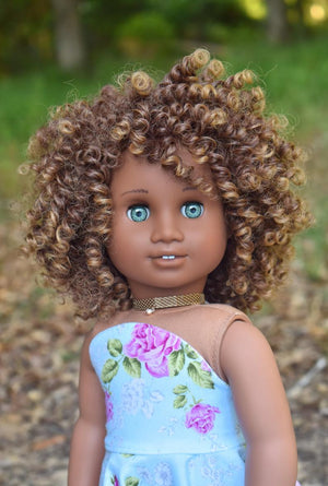 Zazou Dolls Exclusive BohoChic WIG Mocha for 18 Inch dolls such as Our Generation, Journey Girls and American Girl