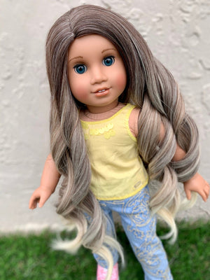 Zazou Dolls Exclusive Dyed Ombre Oakley WIG for 18 Inch dolls such as Our Generation, Journey Girls and American Girl