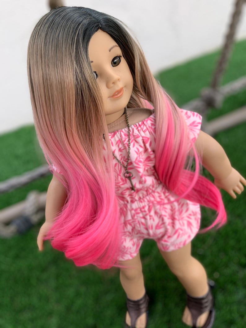 Zazou Dolls Exclusive Dyed Ombre WIG for 18 Inch dolls such as Our Generation, Journey Girls and American Girl