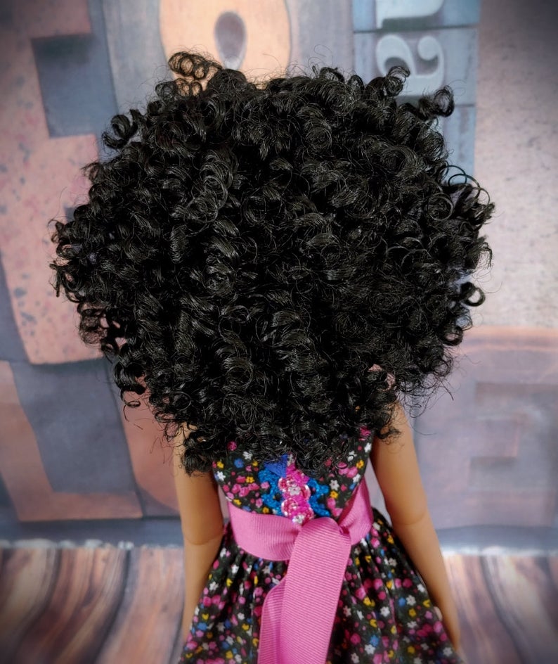 ZaZou Luxury Boho Chic Alyssa WIG for Smart Doll, Ruby Red Fashion Friends, 18" MSD BJD Kaye Wiggs
