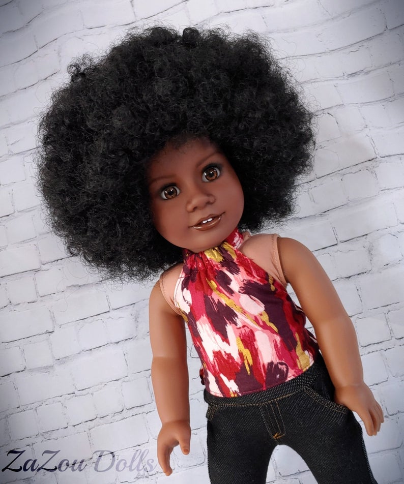Zazou Dolls Exclusive WIG Imani Afro for 18 Inch dolls such as Our Generation, Journey and  and American Girl