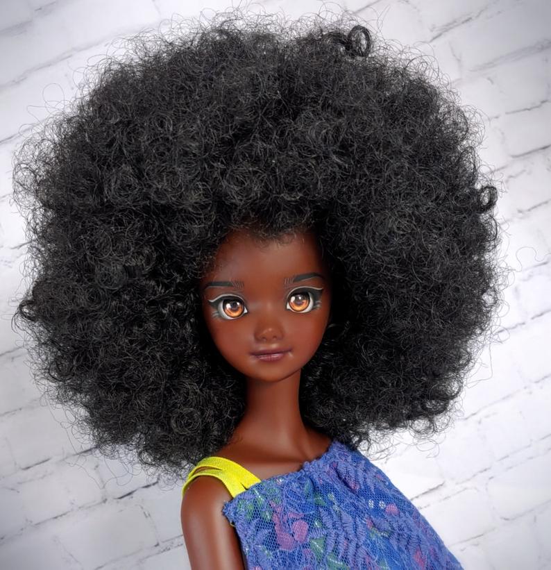 ZaZou Luxury Shiri Afro WIG for Smart Doll, Ruby Red Fashion Friends, 18" MSD BJD Kaye Wiggs Pre order