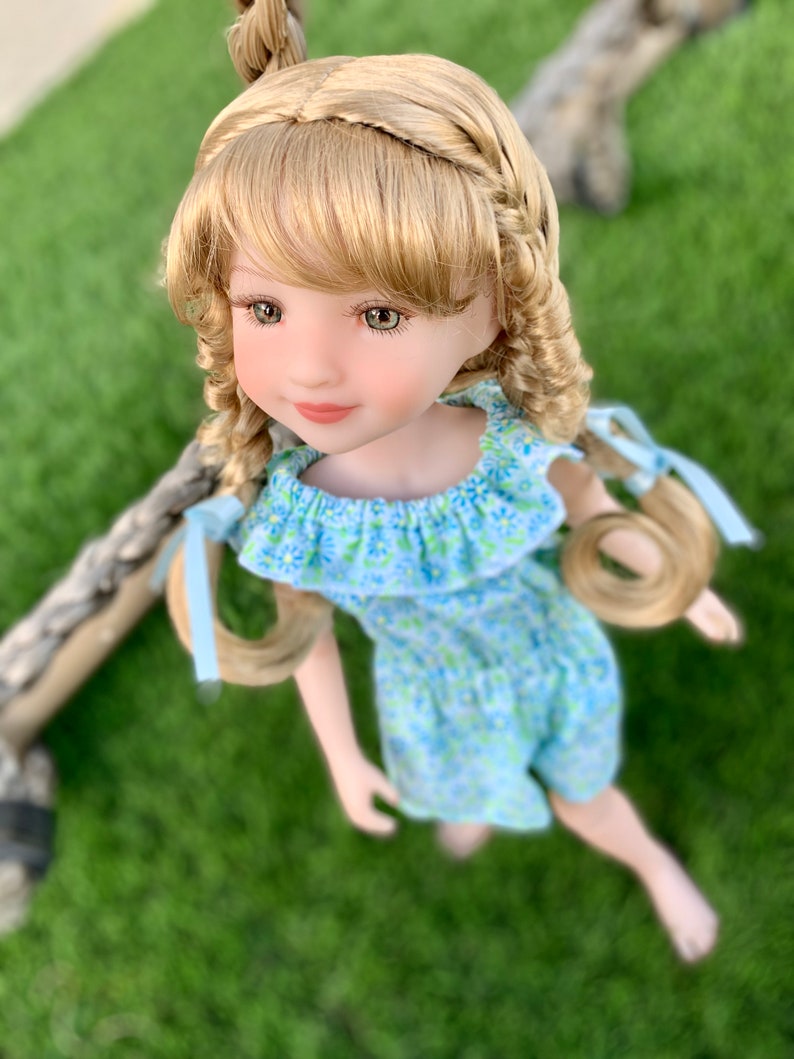 Custom doll WIG Exclusive Vegan Mohair-fits 9-10" head size Kaye Wiggs, RRFF, wellie wishers, bjd, Girl for All Time"Loose Fit"