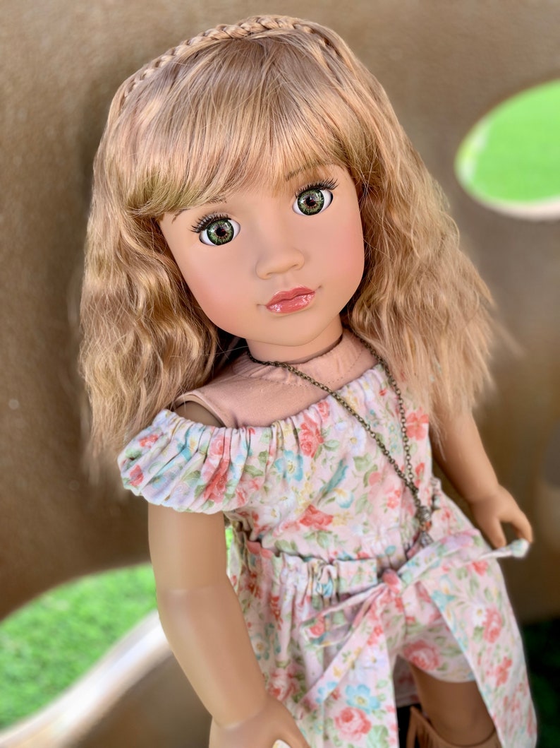 Custom doll wig for 18" American Girl Dolls - Vegan Mohair - fits 10-11" head size of  dolls such as OG Blythe BJD Gotz meadowdolls