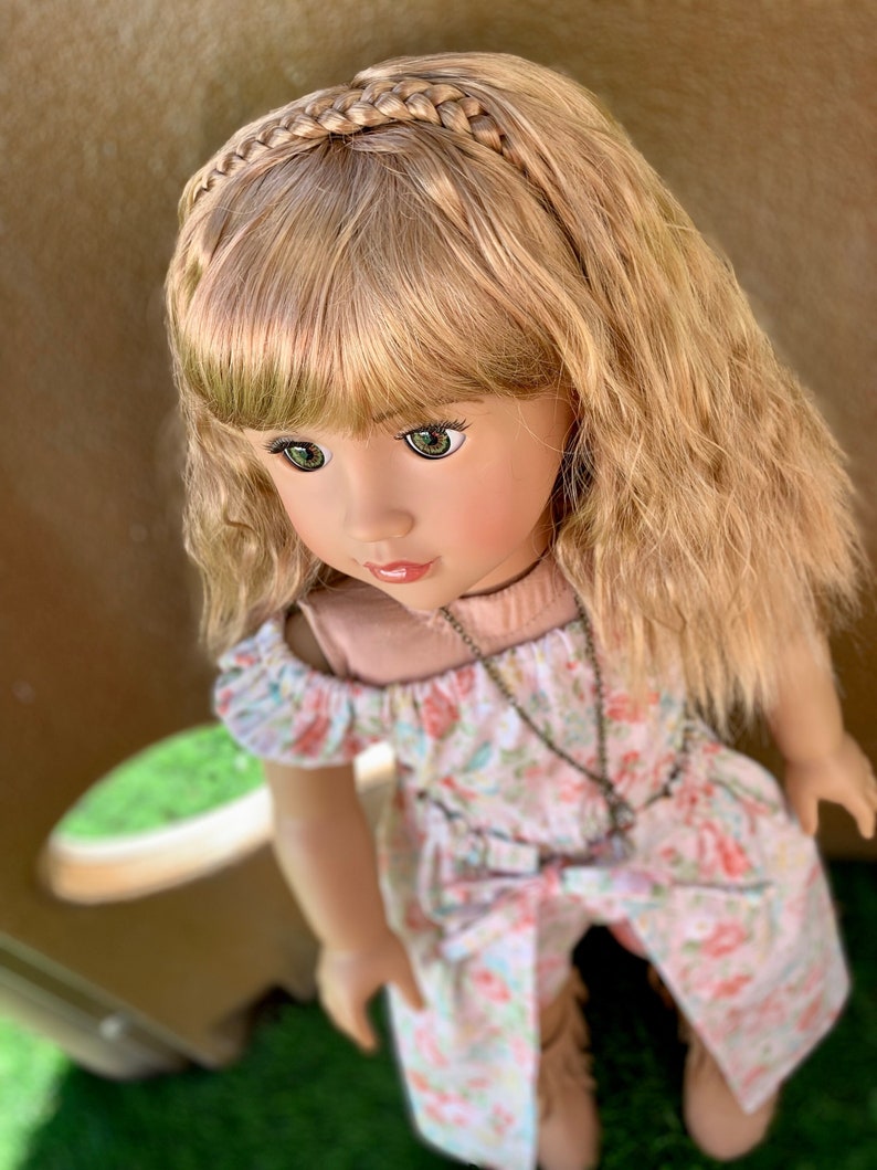Custom doll wig for 18" American Girl Dolls - Vegan Mohair - fits 10-11" head size of  dolls such as OG Blythe BJD Gotz meadowdolls