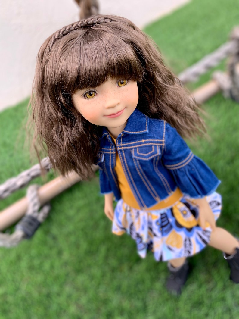 Custom doll WIG Exclusive Vegan Mohair-fits 9-10" head size Kaye Wiggs, RRFF, wellie wishers, bjd, Girl for All Time"Loose Fit"