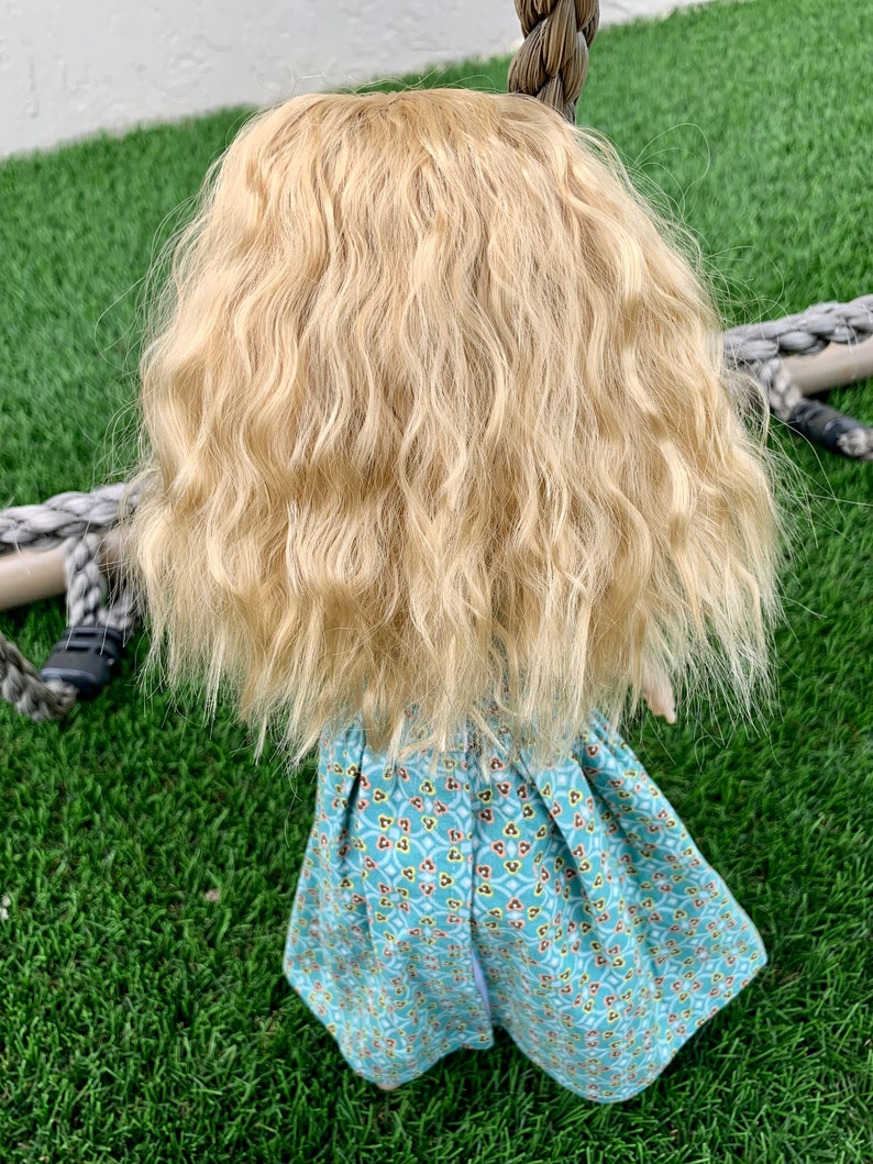 Custom doll WIG Exclusive Vegan Mohair-fits 9-10" head size Kaye Wiggs, RRFF, wellie wishers, bjd, Girl for All Time"Loose Fit"
