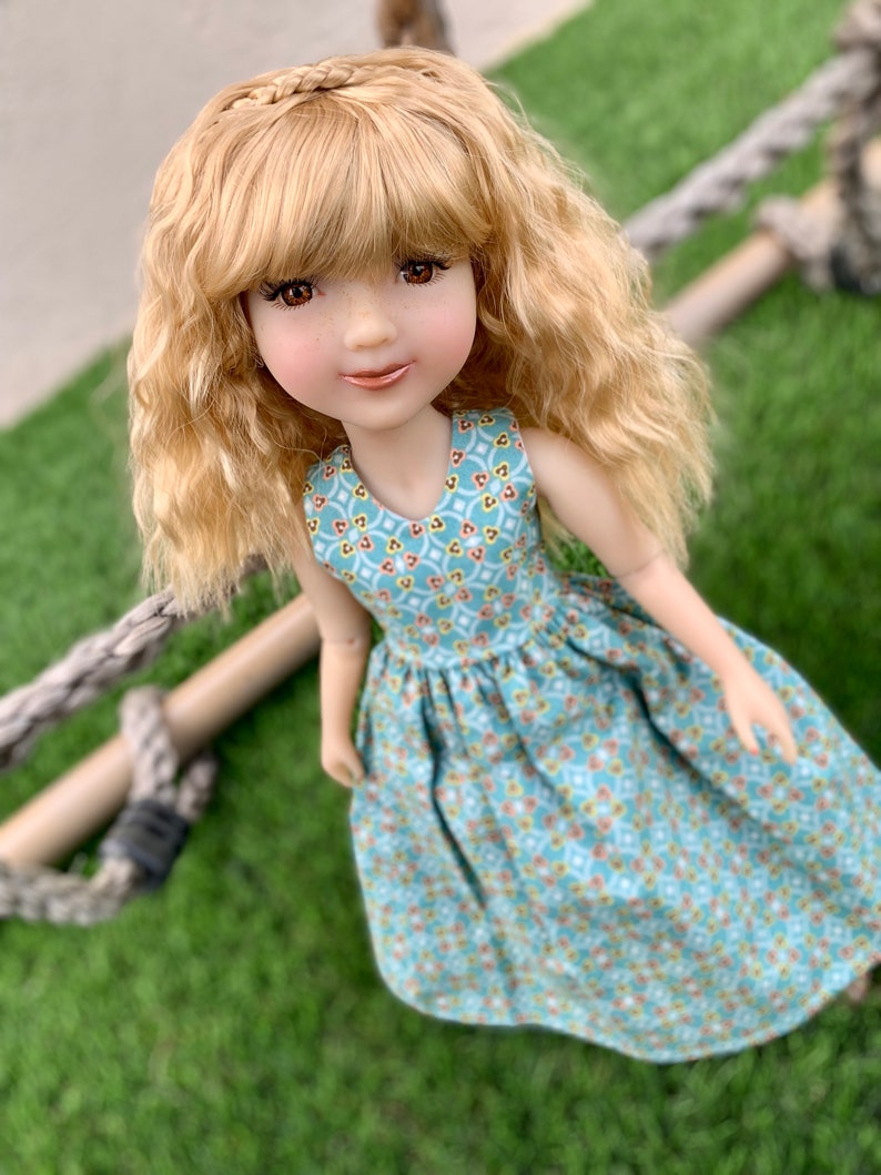 Custom doll WIG Exclusive Vegan Mohair-fits 9-10" head size Kaye Wiggs, RRFF, wellie wishers, bjd, Girl for All Time"Loose Fit"