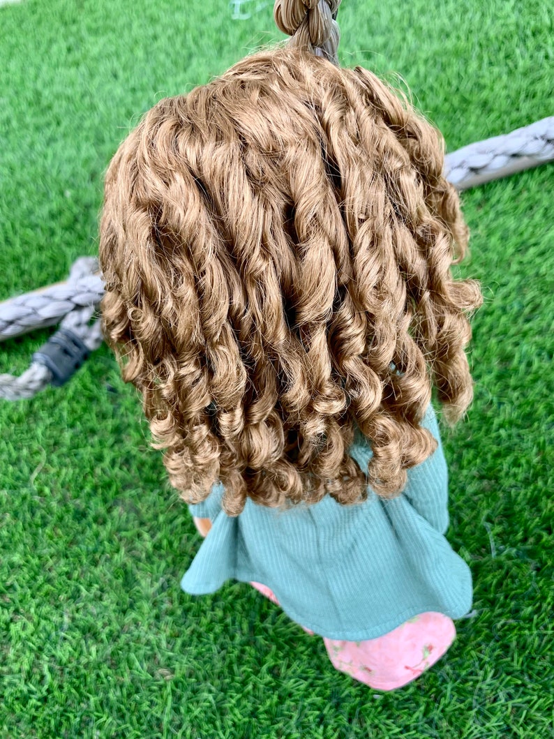 Custom doll WIG Exclusive Vegan Mohair-fits 9-10" head size Kaye Wiggs, RRFF, wellie wishers, bjd, Girl for All Time"Loose Fit"