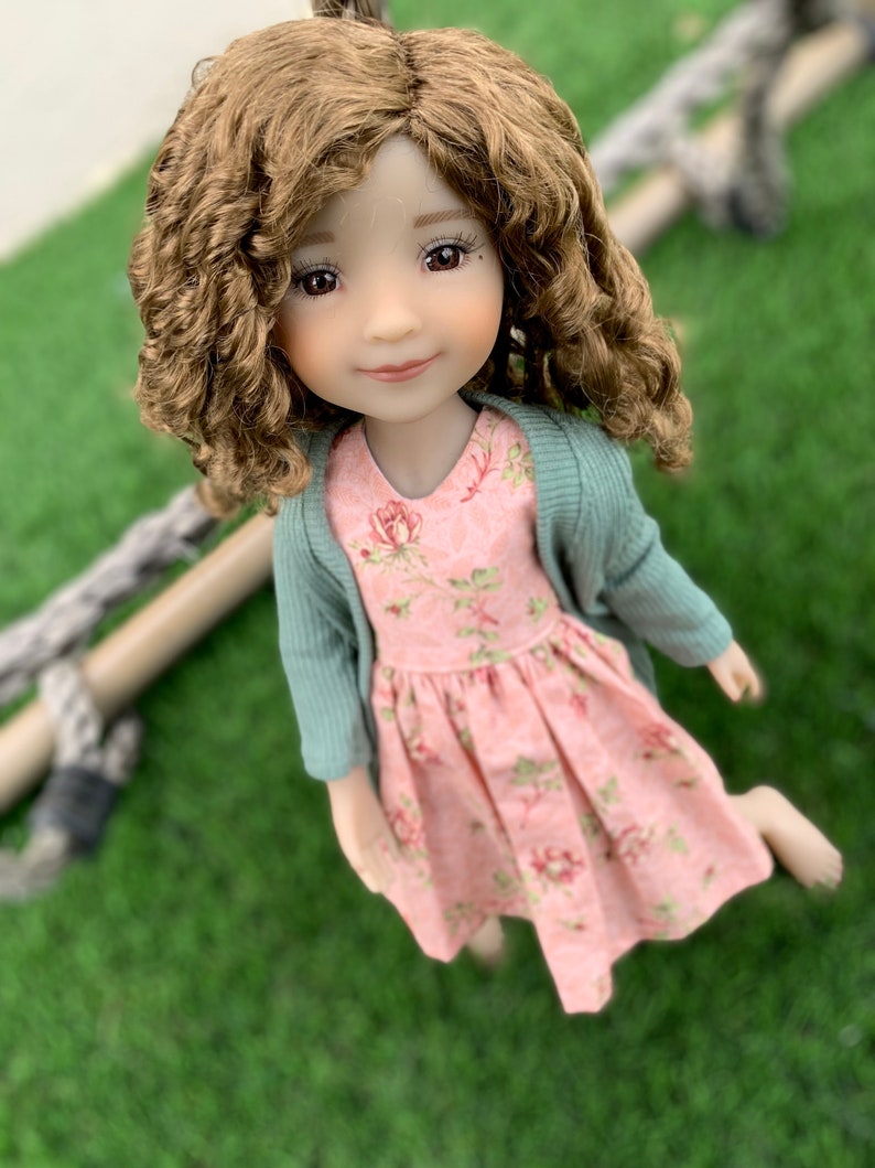 Custom doll WIG Exclusive Vegan Mohair-fits 9-10" head size Kaye Wiggs, RRFF, wellie wishers, bjd, Girl for All Time"Loose Fit"