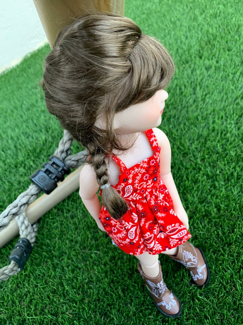 Custom doll WIG Exclusive Vegan Mohair-fits 9-10" head size Kaye Wiggs, RRFF, wellie wishers, bjd, Girl for All Time"Loose Fit"