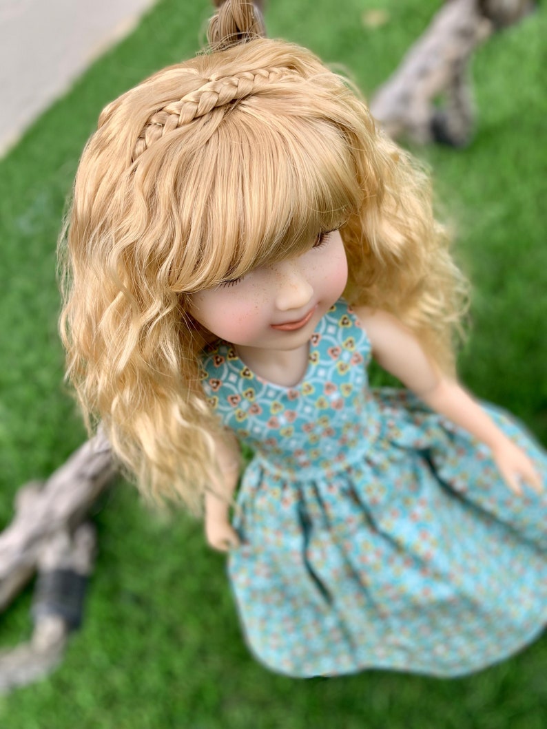 Custom doll WIG Exclusive Vegan Mohair-fits 9-10" head size Kaye Wiggs, RRFF, wellie wishers, bjd, Girl for All Time"Loose Fit"