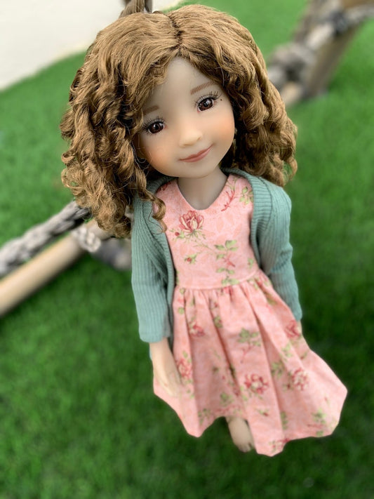 Custom doll WIG Exclusive Vegan Mohair-fits 9-10" head size Kaye Wiggs, RRFF, wellie wishers, bjd, Girl for All Time"Loose Fit"