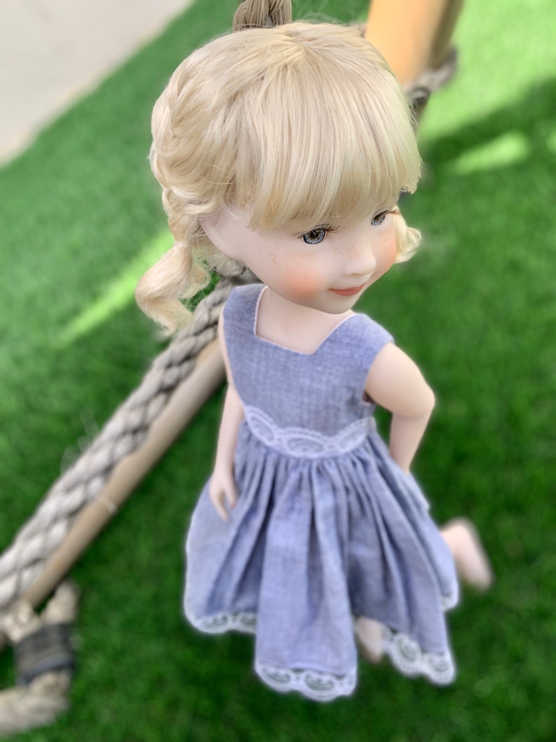 Custom doll WIG Exclusive Vegan Mohair-fits 9-10" head size Kaye Wiggs, RRFF, wellie wishers, bjd, Girl for All Time"Loose Fit"