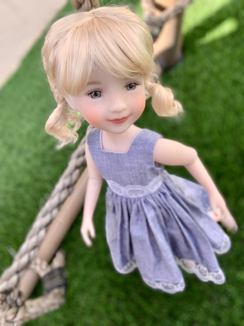 Custom doll WIG Exclusive Vegan Mohair-fits 9-10" head size Kaye Wiggs, RRFF, wellie wishers, bjd, Girl for All Time"Loose Fit"