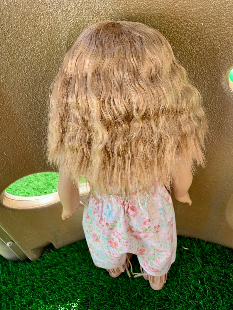 Custom doll wig for 18" American Girl Dolls - Vegan Mohair - fits 10-11" head size of  dolls such as OG Blythe BJD Gotz meadowdolls