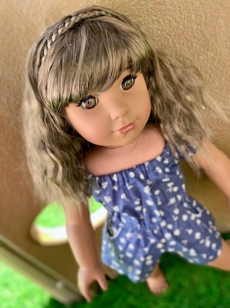 Custom doll wig for 18" American Girl Dolls - Vegan Mohair - fits 10-11" head size of  dolls such as OG Blythe BJD Gotz meadowdolls