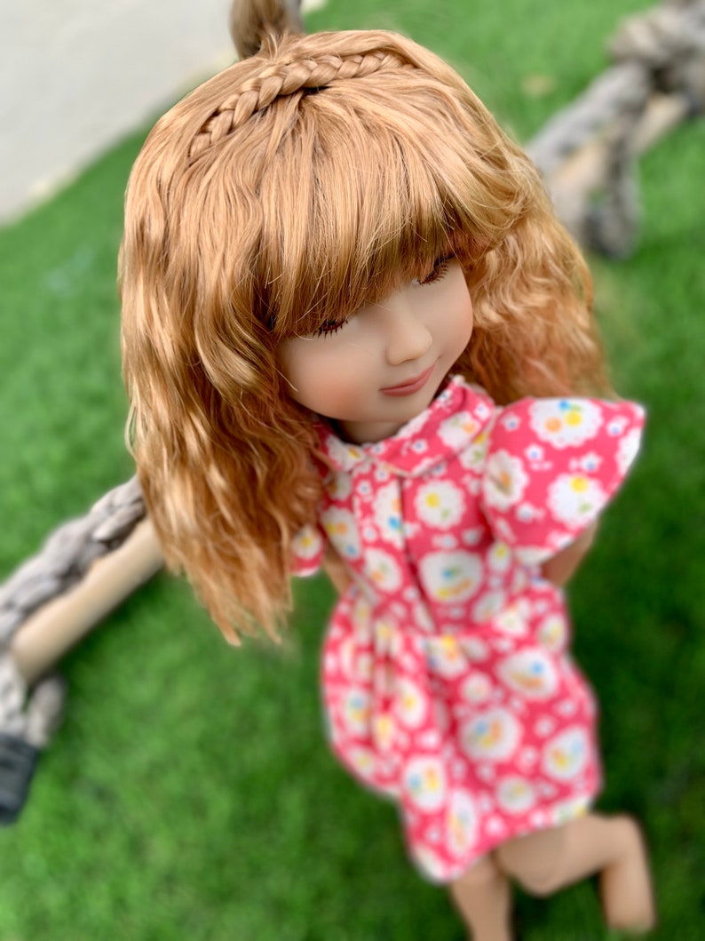 Custom doll WIG Exclusive Vegan Mohair-fits 9-10" head size Kaye Wiggs, RRFF, wellie wishers, bjd, Girl for All Time"Loose Fit"
