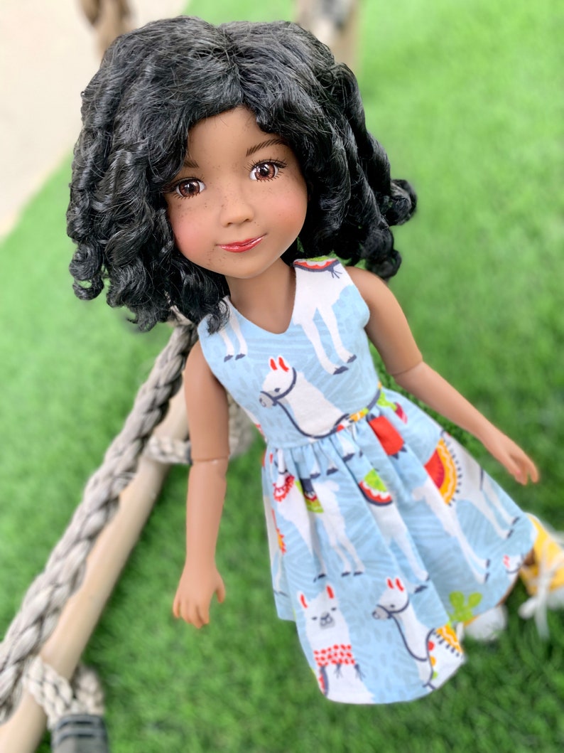 Custom doll WIG Exclusive Vegan Mohair-fits 9-10" head size Kaye Wiggs, RRFF, wellie wishers, bjd, Girl for All Time"Loose Fit"