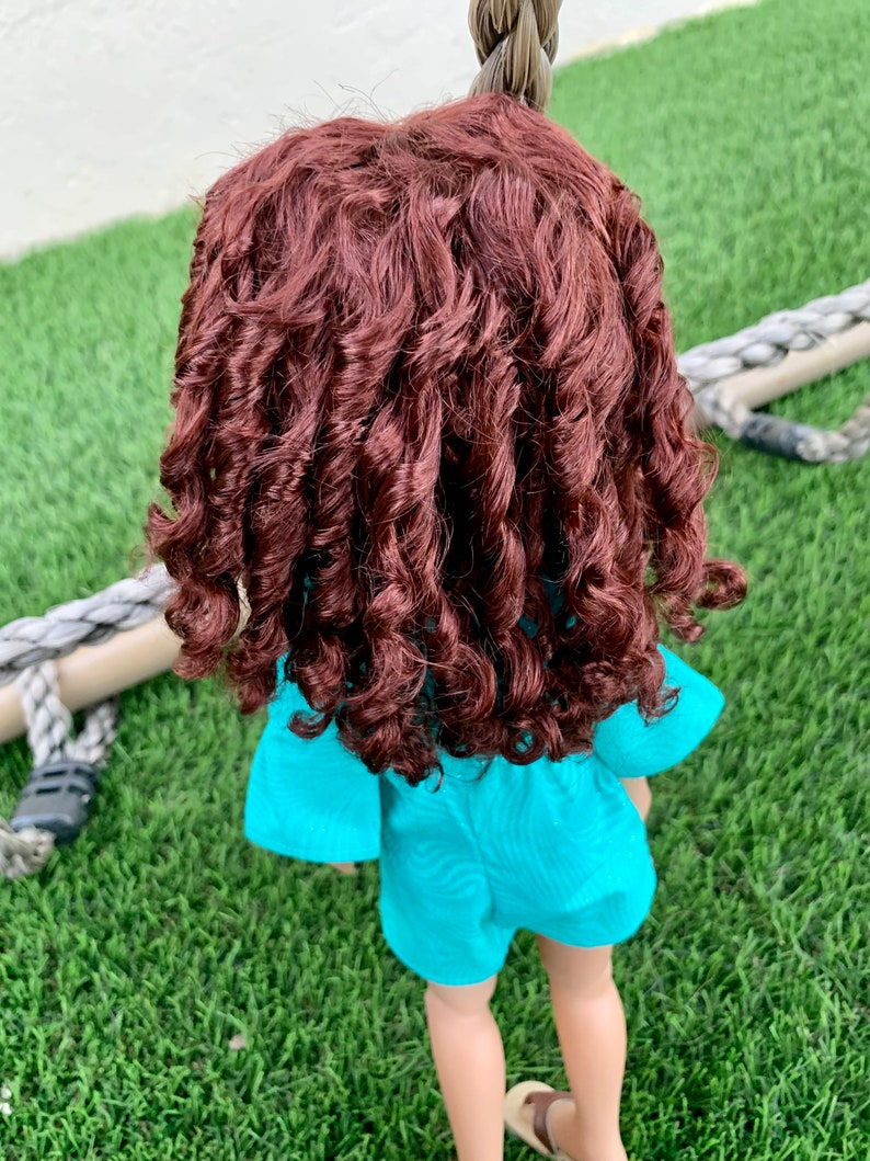 Custom doll WIG Exclusive Vegan Mohair-fits 9-10" head size Kaye Wiggs, RRFF, wellie wishers, bjd, Girl for All Time"Loose Fit"