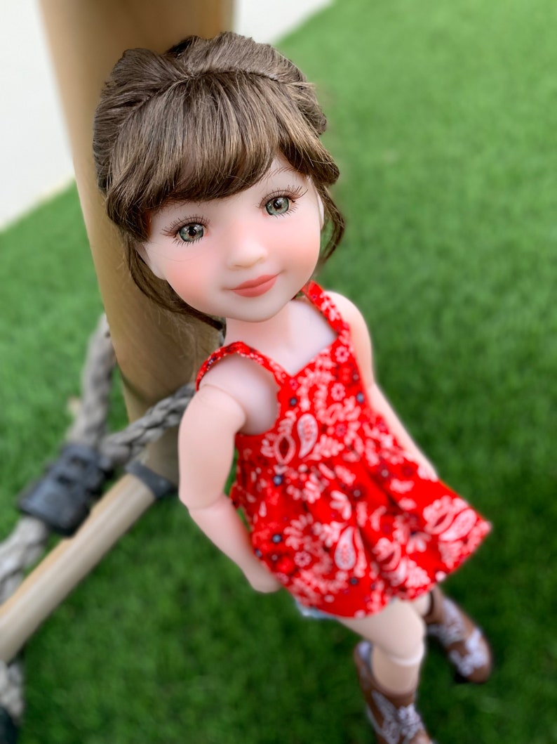 Custom doll WIG Exclusive Vegan Mohair-fits 9-10" head size Kaye Wiggs, RRFF, wellie wishers, bjd, Girl for All Time"Loose Fit"